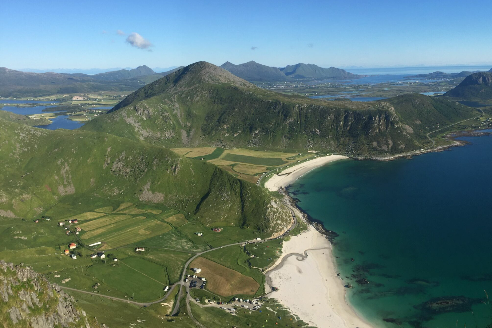Haukland Beach seen from Mannen, Lofoten